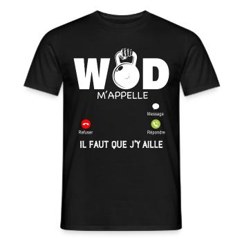 Le Wod M'Appelle Sport Entrainement Humour Homme - T-shirt homme - noir - Devant - AI Model Male 178 light (178cm)