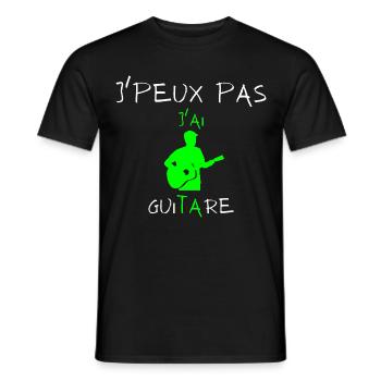 j'peux pas j'ai guitare - T-shirt homme - noir - Devant - AI Model Male 178 light (178cm)