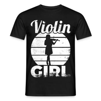 Lustiges Violin Mädchen - Männer T-Shirt - Schwarz - Vorne - AI Model Male 178 light (178cm)