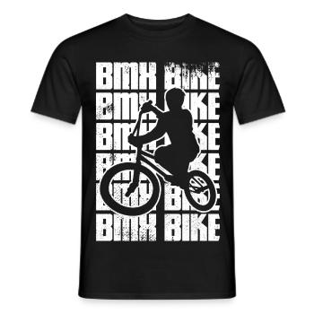 Vélo BMX - T-shirt homme - noir - Devant - AI Model Male 178 light (178cm)