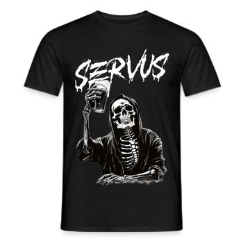 Grim Reaper with beer - Men's T-Shirt - black - Front - AI Model Male 178 light (178cm)