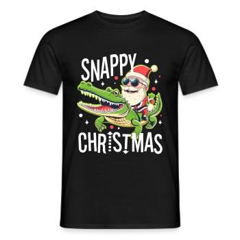 Snappy christmas - Men's T-Shirt - black - Front - AI Model Male 178 light (178cm)