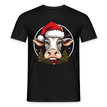 Kuh Weihnachten - Männer T-Shirt - Schwarz - Vorne - AI Model Male 178 light (178cm)
