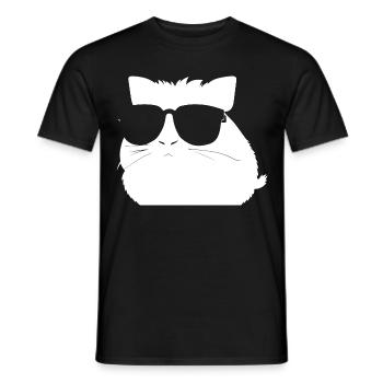 Funny Guinea Pig with Sunglasses Guinea Pigs - Men's T-Shirt - black - Front - AI Model Male 178 light (178cm)