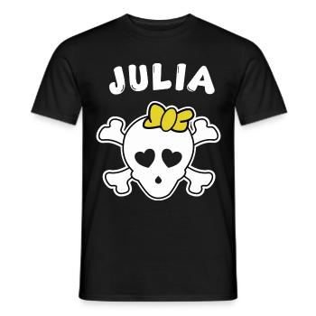 Pirate Julia Design pour les filles et les femmes - T-shirt homme - noir - Devant - AI Model Male 178 light (178cm)