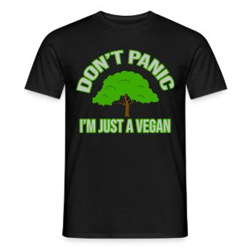 don't panic im just a vegan - Men's T-Shirt - black - Front - AI Model Male 178 light (178cm)
