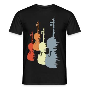 Croquis de violon - T-shirt homme - noir - Devant - AI Model Male 178 light (178cm)