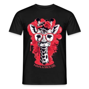 Süße Giraffe mit Brille - Männer T-Shirt - Schwarz - Vorne - AI Model Male 178 light (178cm)