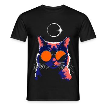 Katze Sonnenbrille Total Eclipse Cat - Männer T-Shirt - Schwarz - Vorne - AI Model Male 178 light (178cm)