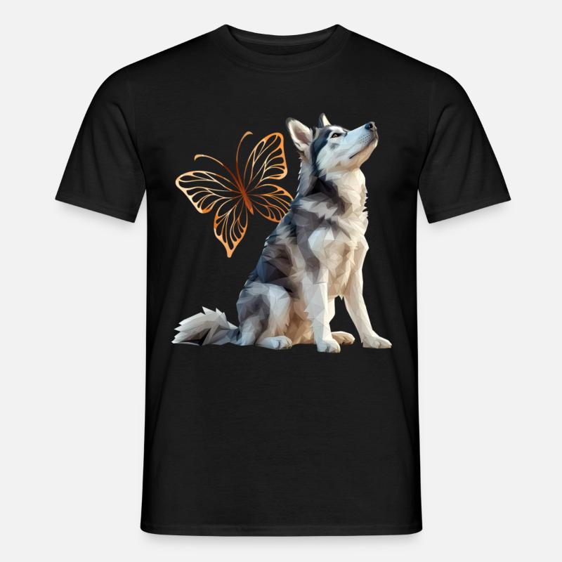 Husky - Männer T-Shirt - Schwarz
