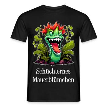 schüchternes Mauerblümchen, Venus Fliegenfalle - Männer T-Shirt - Schwarz - Vorne - AI Model Male 178 light (178cm)