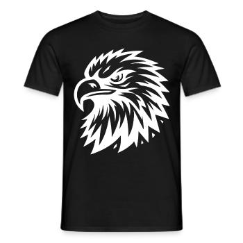 Tête d’aigle blanc - Design pour les fans d’aigle - Adler - T-shirt homme - noir - Devant - AI Model Male 178 light (178cm)