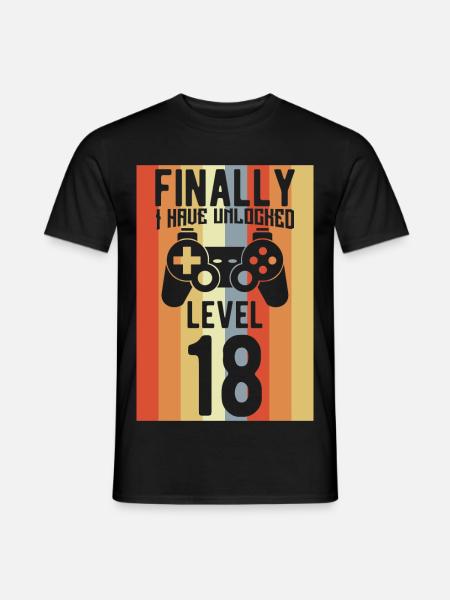 Level 18 Unlocked - Men's T-Shirt - black