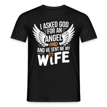 Woman Wife Partner Family Married - Men's T-Shirt - black - Front - AI Model Male 178 light (178cm)