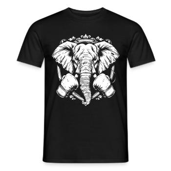Éléphant Boxer Fighter - T-shirt homme - noir - Devant - AI Model Male 178 light (178cm)