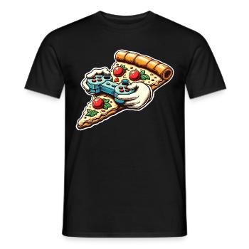 Pizza Gaming Gamer - Männer T-Shirt - Schwarz - Vorne - AI Model Male 178 light (178cm)