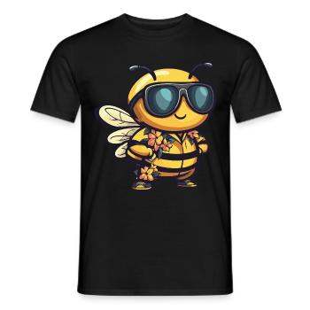 Biene Lustig Sommer - Männer T-Shirt - Schwarz - Vorne - AI Model Male 178 light (178cm)