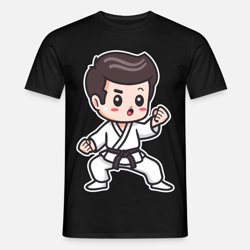 Karate Junge Zeichnung - Männer T-Shirt - Schwarz