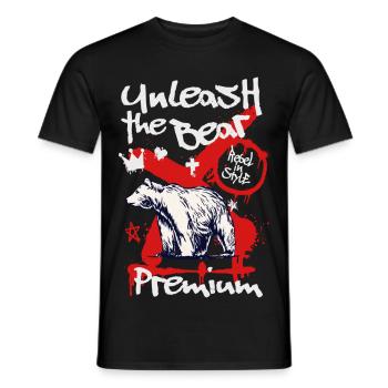 Graffiti Bär Shirt Urban Streetwear Bear - Men's T-Shirt - black - Front - AI Model Male 178 light (178cm)