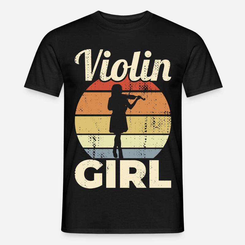 Geigerin Mädchen - Männer T-Shirt - Schwarz