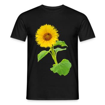 Vibrant Sunflower Yellow Flower Blossoms Late Summer - Men's T-Shirt - black - Front - AI Model Male 178 light (178cm)