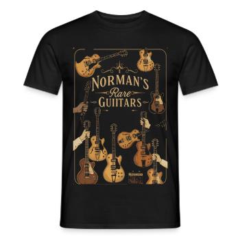 Normans seltene Gitarren Vintage-Illustration - Männer T-Shirt - Schwarz - Vorne - AI Model Male 178 light (178cm)