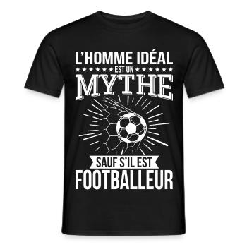 The ideal man, a myth unless he is a footballer - Men's T-Shirt - black - Front - AI Model Male 178 light (178cm)