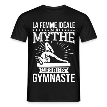 The ideal woman, a myth unless she is a gymnast - Men's T-Shirt - black - Front - AI Model Male 178 light (178cm)