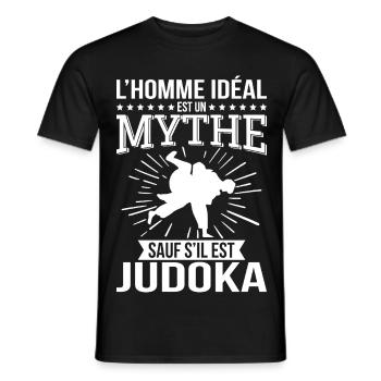 Der ideale Mann ist ein Mythos, es sei denn, er ist ein Judoka - Männer T-Shirt - Schwarz - Vorne - AI Model Male 178 light (178cm)