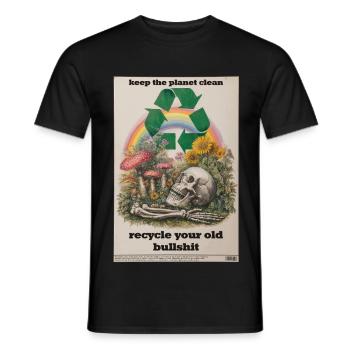 Recycle it! - Men's T-Shirt - black - Front - AI Model Male 178 light (178cm)