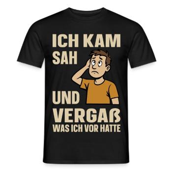 Je suis venu, j’ai vu et j’ai oublié ce que j’allais faire - T-shirt homme - noir - Devant - AI Model Male 178 light (178cm)