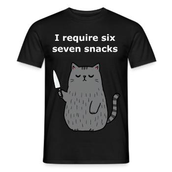 6-7 Mème Internet 6 7 Snack Cat - T-shirt homme - noir - Devant - AI Model Male 178 light (178cm)