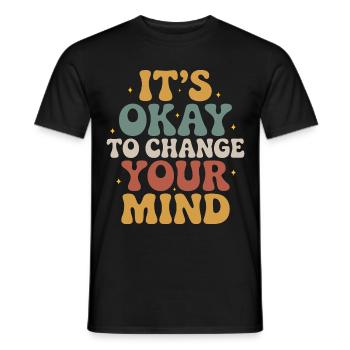 C’est normal de changer d’avis – design - T-shirt homme - noir - Devant - AI Model Male 178 light (178cm)