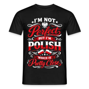 Polish Pride: Vintage Eagle & Funny Saying - Men's T-Shirt - black - Front - AI Model Male 178 light (178cm)