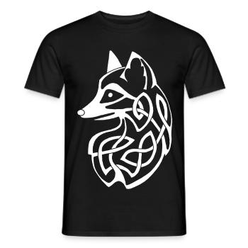 Weißer Keltischer Fuchs - Männer T-Shirt - Schwarz - Vorne - AI Model Male 178 light (178cm)