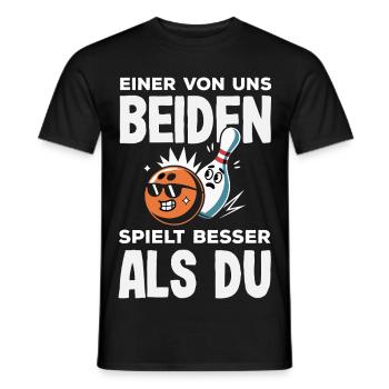 Einer Spielt Besser Bowling - Männer T-Shirt - Schwarz - Vorne - AI Model Male 178 light (178cm)