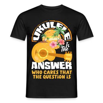 Funny Ukulele Designs and Sayings - Men's T-Shirt - black - Front - AI Model Male 178 light (178cm)
