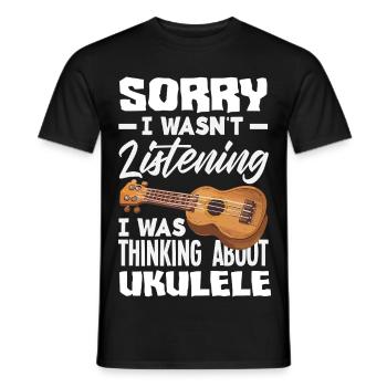 Funny Ukulele Designs and Sayings - Men's T-Shirt - black - Front - AI Model Male 178 light (178cm)