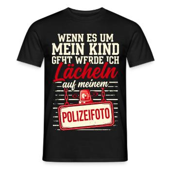 Wenn es um mein Kind geht - Polizeifoto - Männer T-Shirt - Schwarz - Vorne - AI Model Male 178 light (178cm)