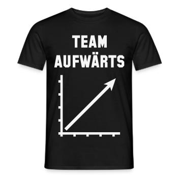 Team Aufwärts (Erfolg / Fortschritt / White) - Männer T-Shirt - Schwarz - Vorne - AI Model Male 178 light (178cm)