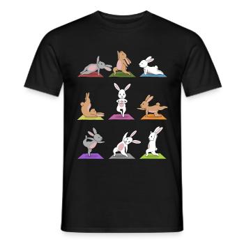 Yoga Hase Meditation Yogi Häschen Namaste Geschenk - Männer T-Shirt - Schwarz - Vorne - AI Model Male 178 light (178cm)