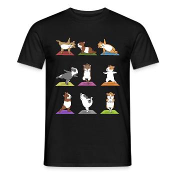 Méditation Yoga Cochon d'Inde Cadeau Yogi Namaste - T-shirt homme - noir - Devant - AI Model Male 178 light (178cm)