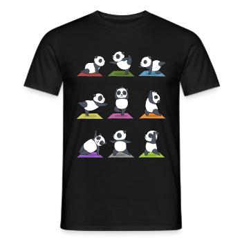 Cadeau de méditation yoga panda Yogi Namaste Zen - T-shirt homme - noir - Devant - AI Model Male 178 light (178cm)