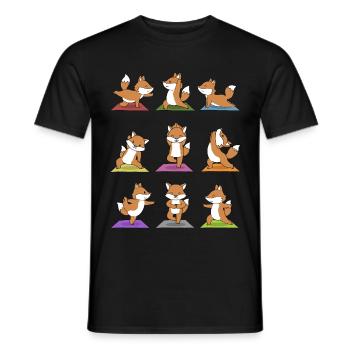Yogi Namaste cadeau de méditation yoga renard - T-shirt homme - noir - Devant - AI Model Male 178 light (178cm)