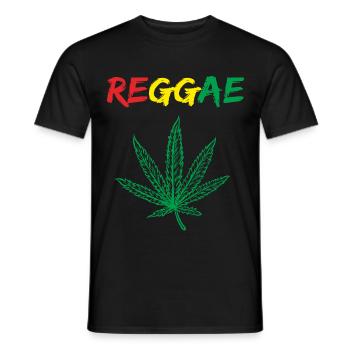 REGGAE cannabis - T-shirt homme - noir - Devant - AI Model Male 178 light (178cm)