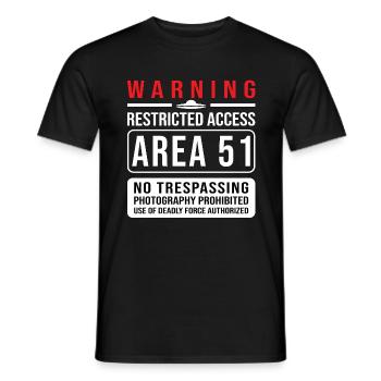 Area 51 Alien Aliens Ufo Idée cadeau Cadeau - T-shirt homme - noir - Devant - AI Model Male 178 light (178cm)