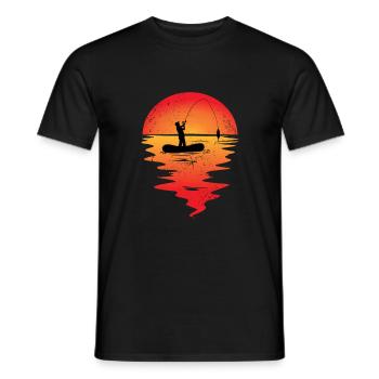 Fishing fishing angler gift carp fishing vacation - Men's T-Shirt - black - Front - AI Model Male 178 light (178cm)