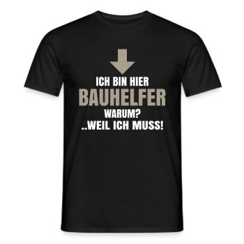 Bauhelfer Geschenk Hausbau Richtfest Baustelle - Männer T-Shirt - Schwarz - Vorne - AI Model Male 178 light (178cm)