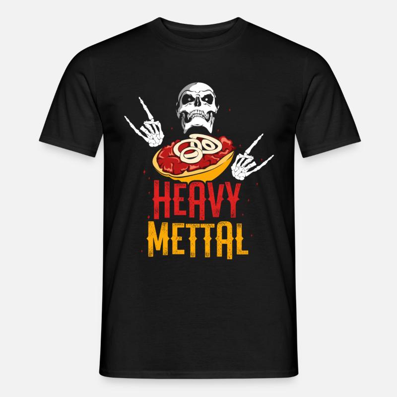 Lustiges Mett Mettbrötchen Hackfleisch Geschenk - Männer T-Shirt - Schwarz