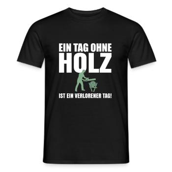 Holz Forstwirt Wald Förster Motorsäge Kettensäge - Männer T-Shirt - Schwarz - Vorne - AI Model Male 178 light (178cm)
